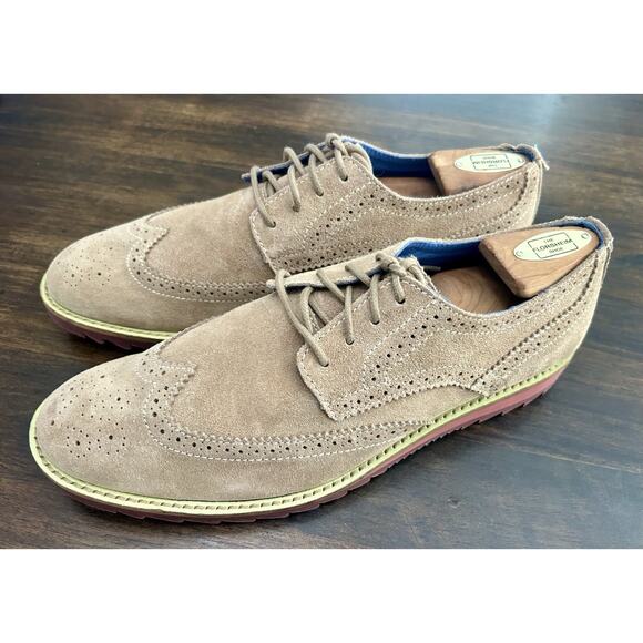 SKECHERS Mark Nason Wingtip Oxford shoes size 9.5 Gray Suede Leather - Picture 1 of 8